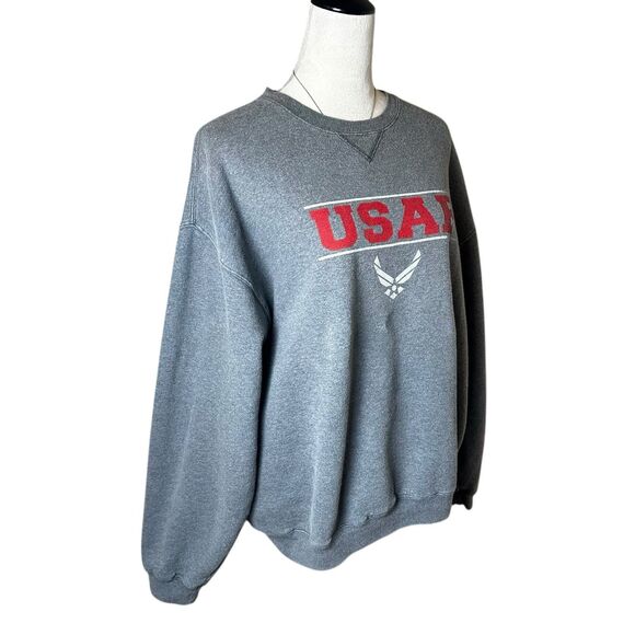 Vintage Big Cotton Gear For Sports USAF Air Force Gray Men’s Crewneck Sweatshirt - Picture 2 of 8
